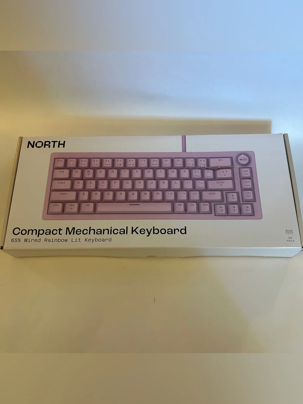 Compact Mechanical Keyboard 65% Wired RGB Rainbow Backlit Gaming Keyboard Purple